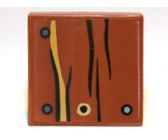 Tile 2 x 2 with Wood Grain and Nails Pattern (Sticker) - Set 9473