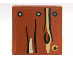 Tile 2 x 2 with Wood Grain, Knot, and Nails Pattern (Sticker) - Set 9473