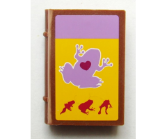 Minifigure, Utensil Book 2 x 3 with Biology Textbook with Frog and Heart Pattern (Sticker) - Set 41005