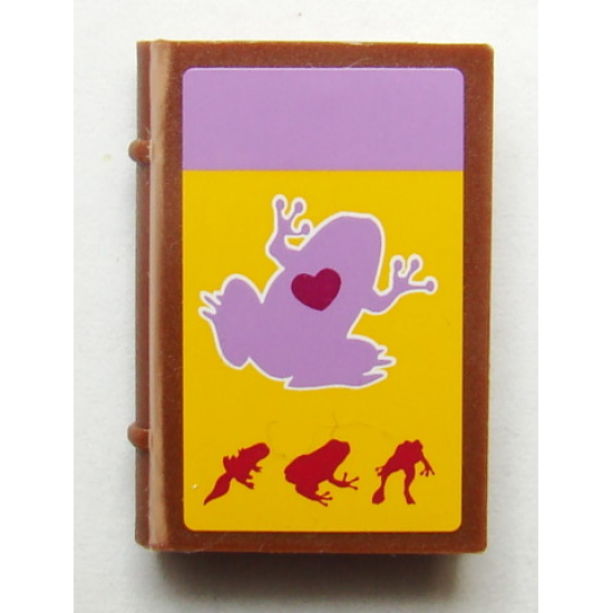 Minifigure, Utensil Book 2 x 3 with Biology Textbook with Frog and Heart Pattern (Sticker) - Set 41005
