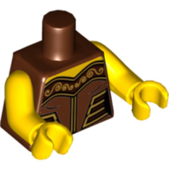 Torso Female Armor with Gold Decorations Pattern / Yellow Arms / Yellow Hands