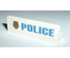 Panel 1 x 4 x 1 with Blue 'POLICE' with World City Gold Police Badge on Left Pattern (Sticker) - Sets 4854 / 7030