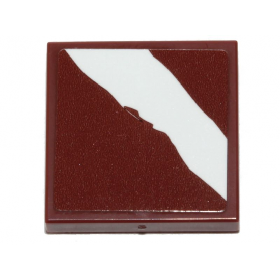 Tile 2 x 2 with Rugged White Diagonal Stripe on Reddish Brown Background Pattern 1 (Sticker) - Set 75254