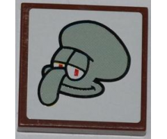 Tile 2 x 2 with Squidward Portrait Pattern (Sticker) - Set 3818