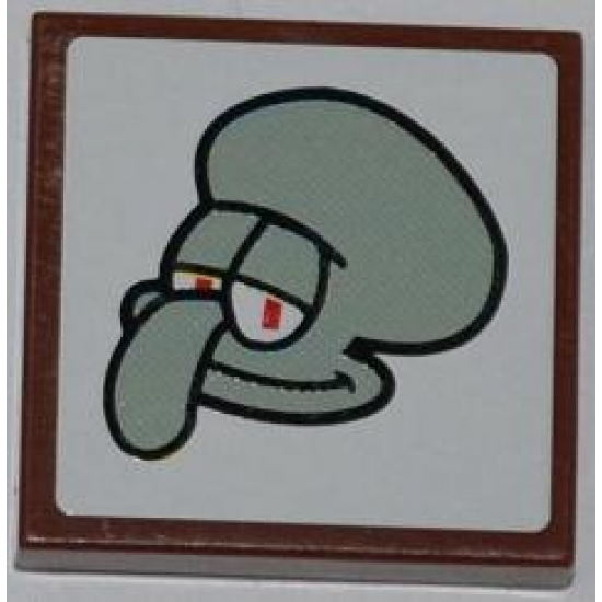 Tile 2 x 2 with Squidward Portrait Pattern (Sticker) - Set 3818