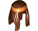 Minifigure, Hair Long with Orange Headband Pattern