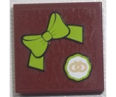 Tile 2 x 2 with Bow Tie and Small Pretzel Pattern (Sticker) - Set 10216