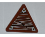 Road Sign 2 x 2 Triangle with Clip with Wood Grain and 3 Nails Pattern Model Right Side (Sticker) - Set 9446