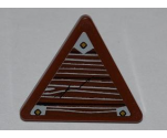 Road Sign 2 x 2 Triangle with Clip with Wood Grain and 3 Nails Pattern Model Left Side (Sticker) - Set 9446