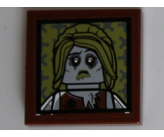 Tile 2 x 2 with Zombie Bride Portrait Pattern (Sticker) - Set 10228