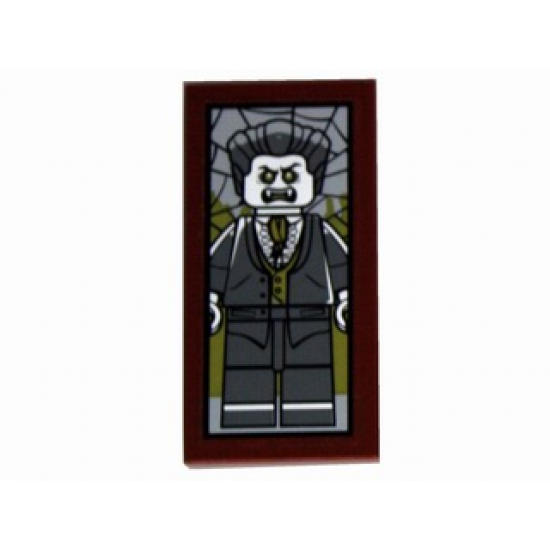 Tile 2 x 4 with Lord Vampyre Portrait Pattern (Sticker) - Set 10228