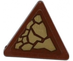 Road Sign 2 x 2 Triangle with Clip with Dark Tan Scales Pattern Model Right Side (Sticker) - Set 70599