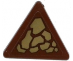 Road Sign 2 x 2 Triangle with Clip with Dark Tan Scales Pattern Model Left Side (Sticker) - Set 70599