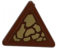 Road Sign 2 x 2 Triangle with Clip with Dark Tan Scales Pattern Model Left Side (Sticker) - Set 70599