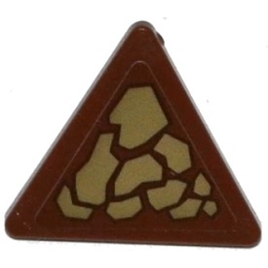 Road Sign 2 x 2 Triangle with Clip with Dark Tan Scales Pattern Model Left Side (Sticker) - Set 70599