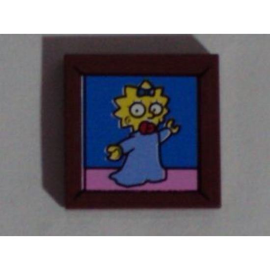 Tile 2 x 2 with Maggie Simpson Portrait Pattern (Sticker) - Set 71006