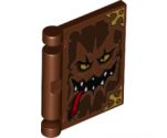 Minifigure, Utensil Book Cover with Black Mouth with Teeth, Gold Eyes, Red Tongue, Dark Brown Highlights Pattern (Nexo Knights Book of Monsters)