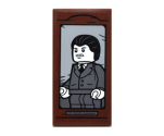 Tile 2 x 4 with Man with Black Hair and Dark Bluish Gray Suit Portrait Pattern (Sticker) - Set 76052