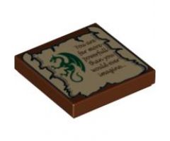 Tile 2 x 2 with Dragon and Scroll with 'You are far more powerfull than you would ever imagine...' Pattern