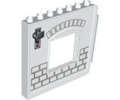 Duplo, Building Wall 1 x 8 x 6 Hinge on Right with Window Opening and Bricks Pattern