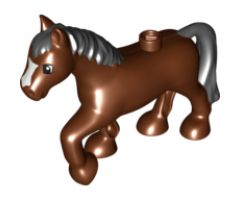 Duplo, Animal Horse with White Blaze, Black Mane and Tail Pattern