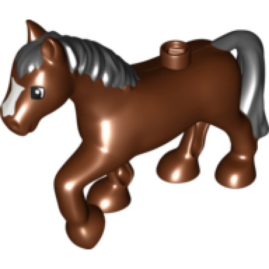 Duplo, Animal Horse with White Blaze, Black Mane and Tail Pattern