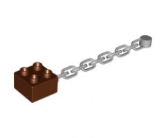 Duplo, Brick 2 x 2 with Light Bluish Gray Boat Anchor Chain 10L