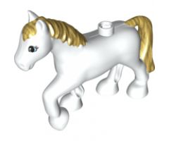 Duplo, Animal Horse with Gold Mane and Tail, Eyelashes Pattern