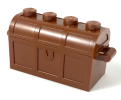 Container Treasure Chest Bottom - Slots in Back with Same Color Container, Treasure Chest Lid - Thick Hinge (4738a / 4739a)