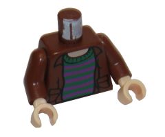 Torso Harry Potter Open Shirt and Striped Sweater Pattern / Reddish Brown Arms / Light Nougat Hands