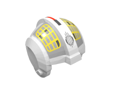 Minifigure, Headgear Helmet SW Rebel Pilot with Yellow Grid on Dark Bluish Gray Pattern