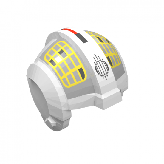Minifigure, Headgear Helmet SW Rebel Pilot with Yellow Grid on Dark Bluish Gray Pattern