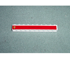Brick 1 x 10 with Ferrari Logo Left and 'SCUDERIA FERRARI' Center Small Print Pattern on Both Sides (Stickers) - Set 8375