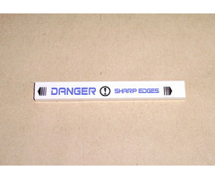 Tile 1 x 8 with 'DANGER SHARP EDGES' Pattern (Sticker) - Set 7700