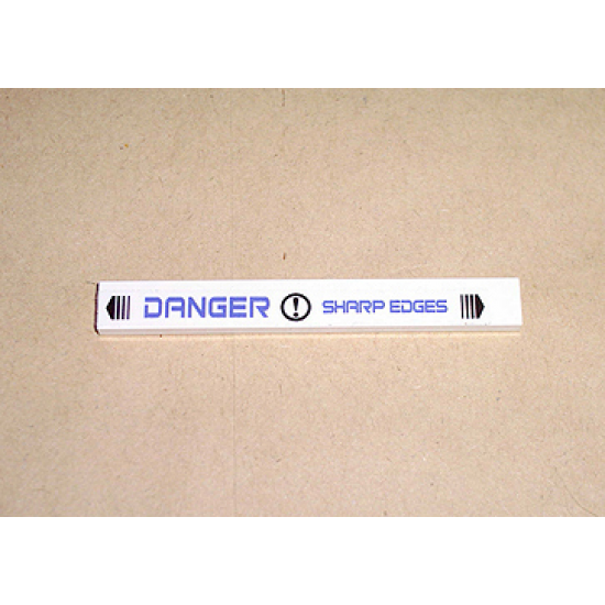 Tile 1 x 8 with 'DANGER SHARP EDGES' Pattern (Sticker) - Set 7700