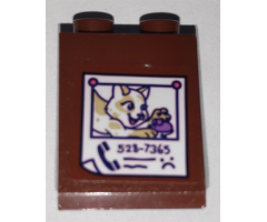 Slope 65 2 x 2 x 2 with Bottom Tube with Telephone, '528-7365', Cat and Mouse Pattern (Sticker) - Set 41340