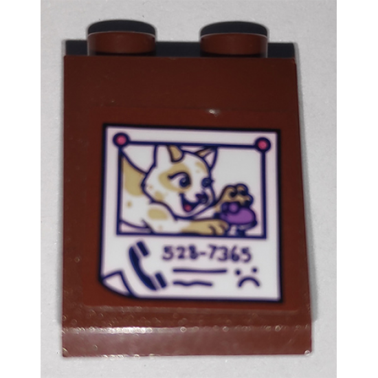 Slope 65 2 x 2 x 2 with Bottom Tube with Telephone, '528-7365', Cat and Mouse Pattern (Sticker) - Set 41340