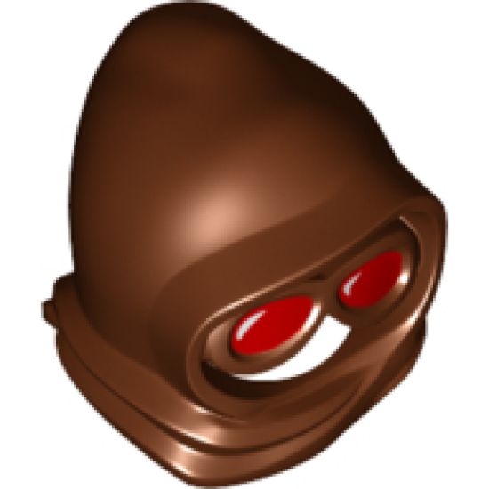 Minifigure, Headgear Hood with Goggles over Face, Red Lenses Pattern