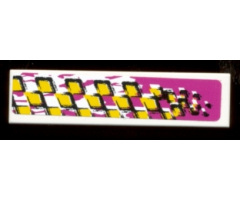 Tile 1 x 4 with Racers Pattern, Model Right (Sticker) - Set 8131