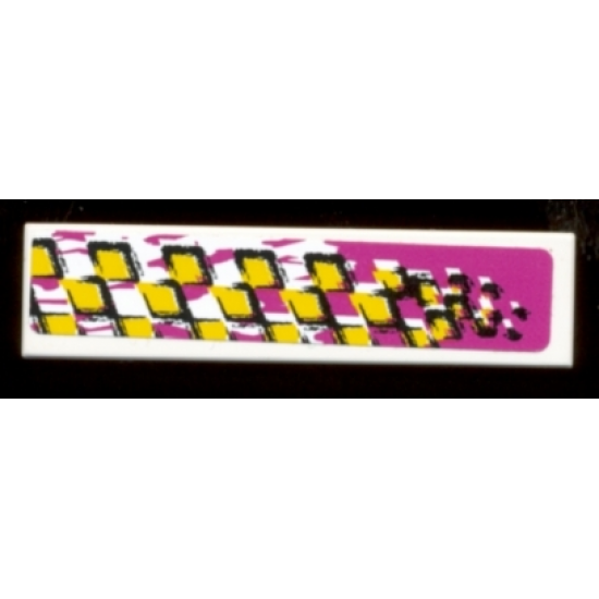 Tile 1 x 4 with Racers Pattern, Model Right (Sticker) - Set 8131
