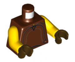 Torso SW Naboo Security Guard Leather Vest Pattern / Yellow Arms / Dark Brown Hands