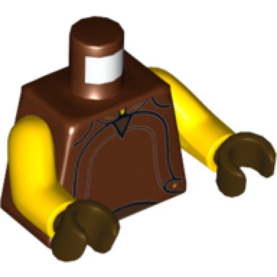 Torso SW Naboo Security Guard Leather Vest Pattern / Yellow Arms / Dark Brown Hands