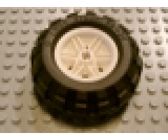 Wheel & Tire Assembly 30.4mm D. x 20mm with No Pin Holes and Reinforced Rim with Black Tire 56 x 26 Balloon (56145 / 55976)