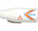 Aircraft Engine Smooth Large, 2 x 2 Thin Top Plate with Orange and Blue V-Shaped Stripes, 'CAUTION' and Danger Sign Pattern Model Right (Sticker) - Set 60013