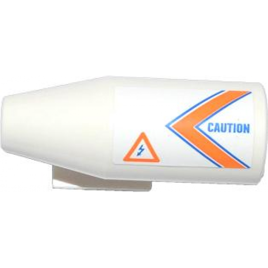 Aircraft Engine Smooth Large, 2 x 2 Thin Top Plate with Orange and Blue V-Shaped Stripes, 'CAUTION' and Danger Sign Pattern Model Right (Sticker) - Set 60013