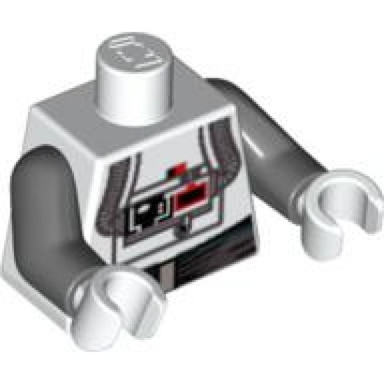 Torso SW AT-AT Driver Dark Bluish Gray Pattern / Dark Bluish Gray Arms / White Hands