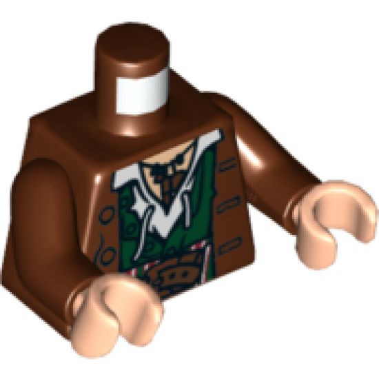 Torso PotC Jacket over Dark Green Vest and White Shirt Pattern / Reddish Brown Arms / Light Nougat Hands