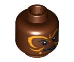 Minifigure, Head PotC Cannibal Yellow Face Paint Pattern - Blocked Open Stud