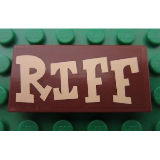 Tile 2 x 4 with 'RIFF' Pattern (Sticker) - Set 7594