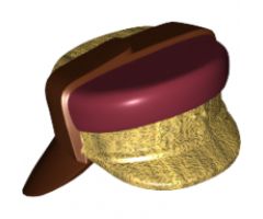 Minifigure, Headgear Hat, Neck Protector, SW Dark Red Top and Gold Flap Pattern
